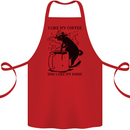 Black Cat Halloween Funny Coffee Cotton Apron 100% Organic Red