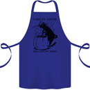 Black Cat Halloween Funny Coffee Cotton Apron 100% Organic Royal Blue