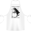 Black Cat Halloween Funny Coffee Cotton Apron 100% Organic White