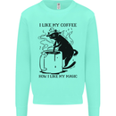 Black Cat Halloween Funny Coffee Kids Sweatshirt Jumper Peppermint