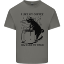 Black Cat Halloween Funny Coffee Kids T-Shirt Childrens Charcoal