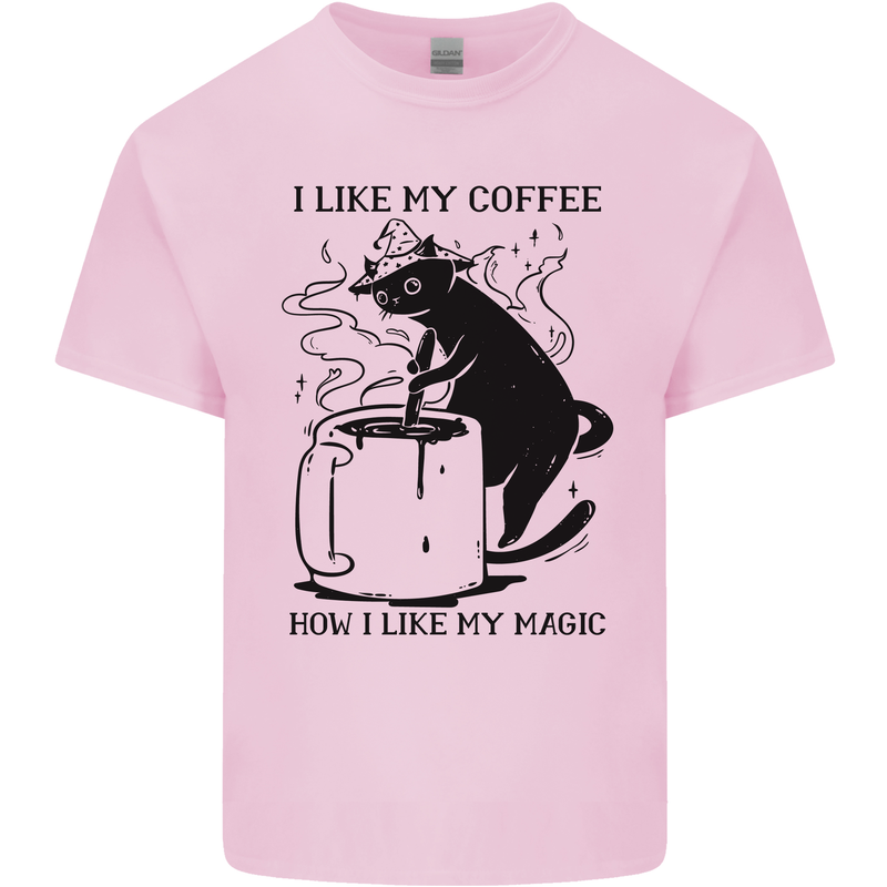 Black Cat Halloween Funny Coffee Kids T-Shirt Childrens Light Pink