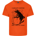 Black Cat Halloween Funny Coffee Kids T-Shirt Childrens Orange