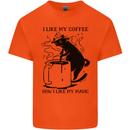 Black Cat Halloween Funny Coffee Kids T-Shirt Childrens Orange