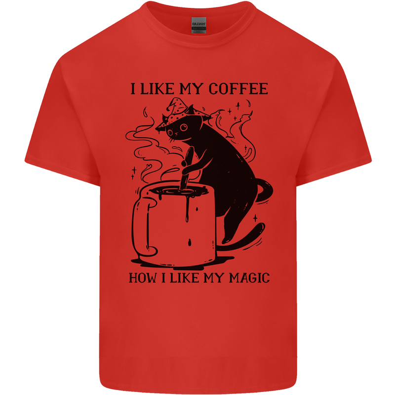 Black Cat Halloween Funny Coffee Kids T-Shirt Childrens Red