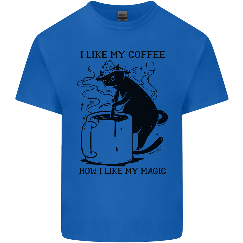 Black Cat Halloween Funny Coffee Kids T-Shirt Childrens Royal Blue
