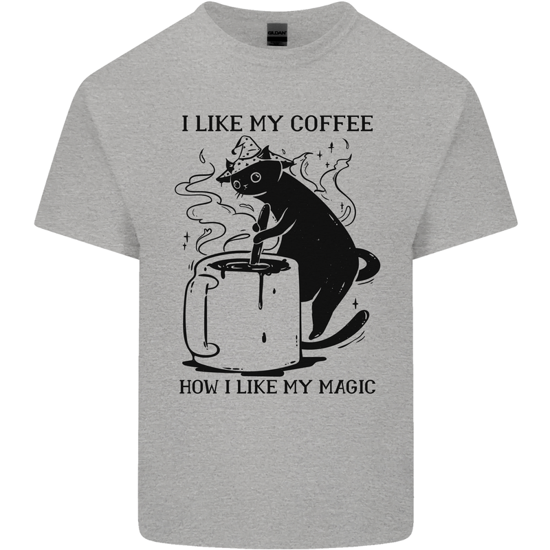 Black Cat Halloween Funny Coffee Kids T-Shirt Childrens Sports Grey