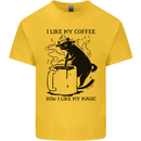 Black Cat Halloween Funny Coffee Kids T-Shirt Childrens Yellow