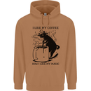 Black Cat Halloween Funny Coffee Mens 80% Cotton Hoodie Caramel Latte