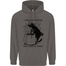 Black Cat Halloween Funny Coffee Mens 80% Cotton Hoodie Charcoal
