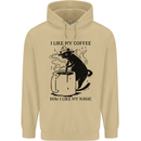 Black Cat Halloween Funny Coffee Mens 80% Cotton Hoodie Sand