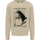Black Cat Halloween Funny Coffee Mens Sweatshirt Jumper Sand