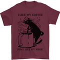 Black Cat Halloween Funny Coffee Mens T-Shirt 100% Cotton Maroon