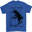 Black Cat Halloween Funny Coffee Mens T-Shirt 100% Cotton Royal Blue