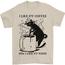Black Cat Halloween Funny Coffee Mens T-Shirt 100% Cotton Sand
