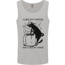 Black Cat Halloween Funny Coffee Mens Vest Tank Top Sports Grey