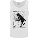 Black Cat Halloween Funny Coffee Mens Vest Tank Top White