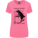 Black Cat Halloween Funny Coffee Womens Wider Cut T-Shirt Azalea