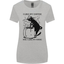 Black Cat Halloween Funny Coffee Womens Wider Cut T-Shirt Sports Grey