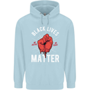 Black Lives Matter Childrens Kids Hoodie Light Blue