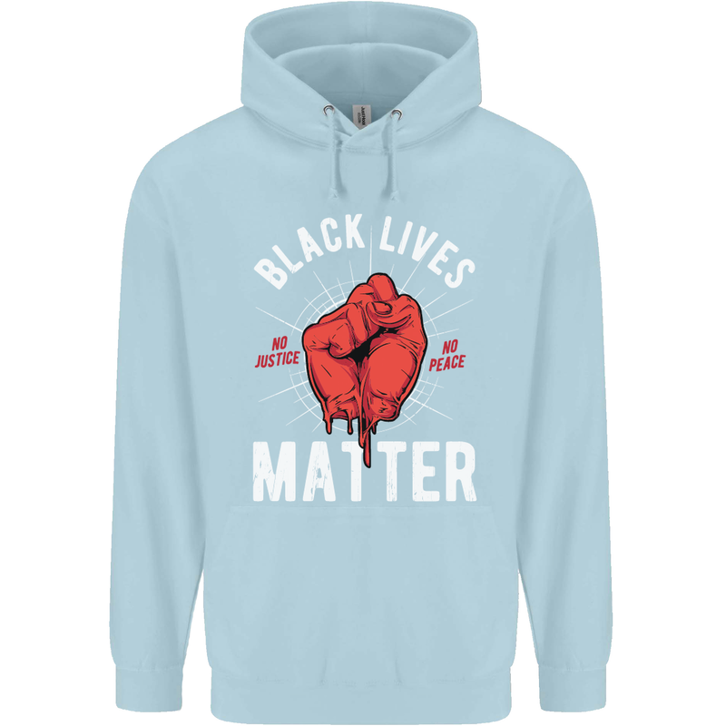 Black Lives Matter Childrens Kids Hoodie Light Blue