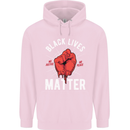 Black Lives Matter Childrens Kids Hoodie Light Pink