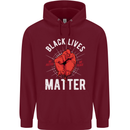 Black Lives Matter Childrens Kids Hoodie Maroon