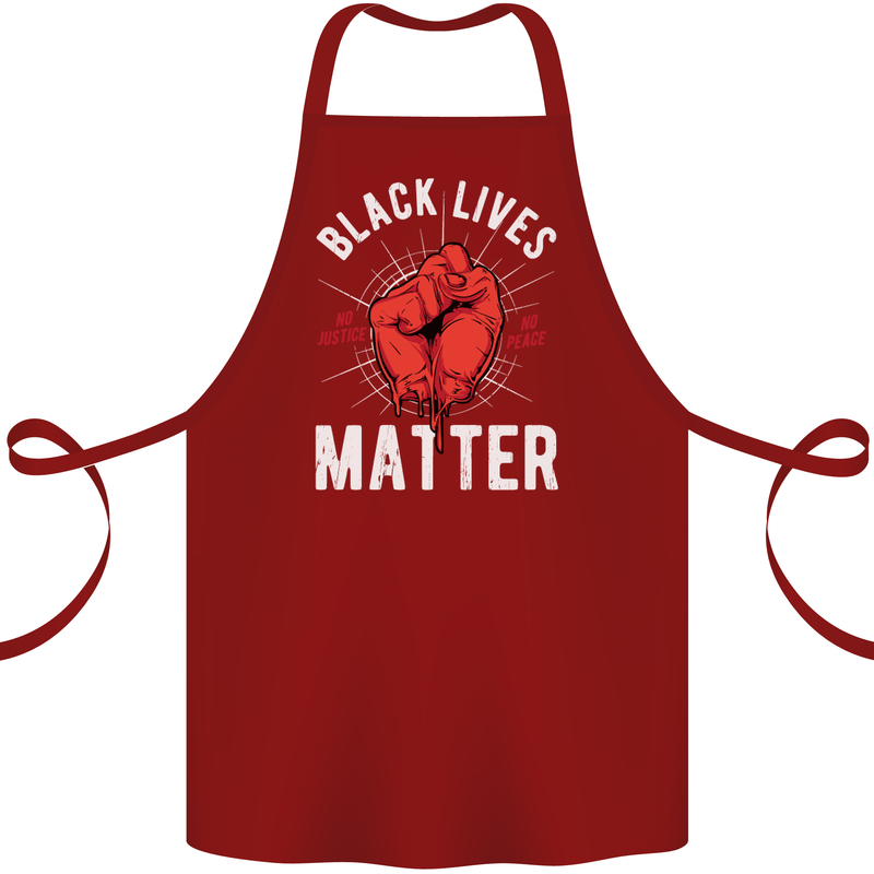 Black Lives Matter Cotton Apron 100% Organic Maroon