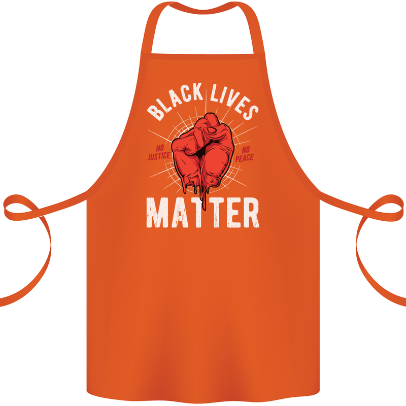 Black Lives Matter Cotton Apron 100% Organic Orange