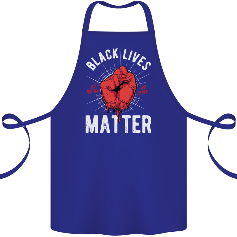 Black Lives Matter Cotton Apron 100% Organic Royal Blue