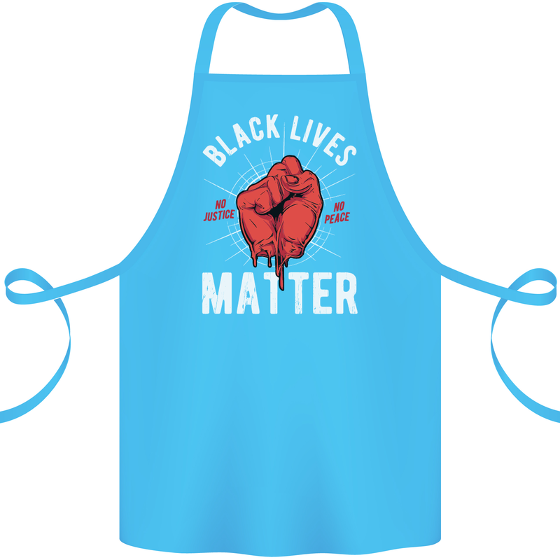 Black Lives Matter Cotton Apron 100% Organic Turquoise