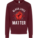 Black Lives Matter Kids Sweatshirt Jumper Maroon