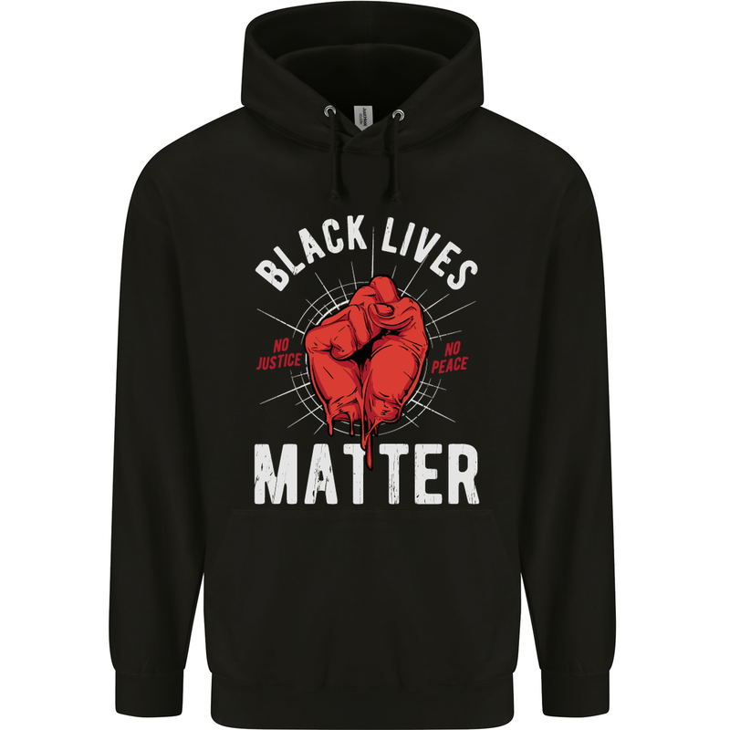 Black Lives Matter Mens 80% Cotton Hoodie Black