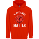 Black Lives Matter Mens 80% Cotton Hoodie Bright Red