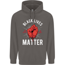Black Lives Matter Mens 80% Cotton Hoodie Charcoal