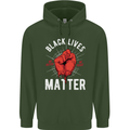 Black Lives Matter Mens 80% Cotton Hoodie Forest Green