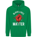 Black Lives Matter Mens 80% Cotton Hoodie Irish Green