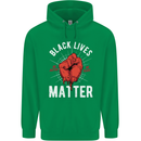 Black Lives Matter Mens 80% Cotton Hoodie Irish Green