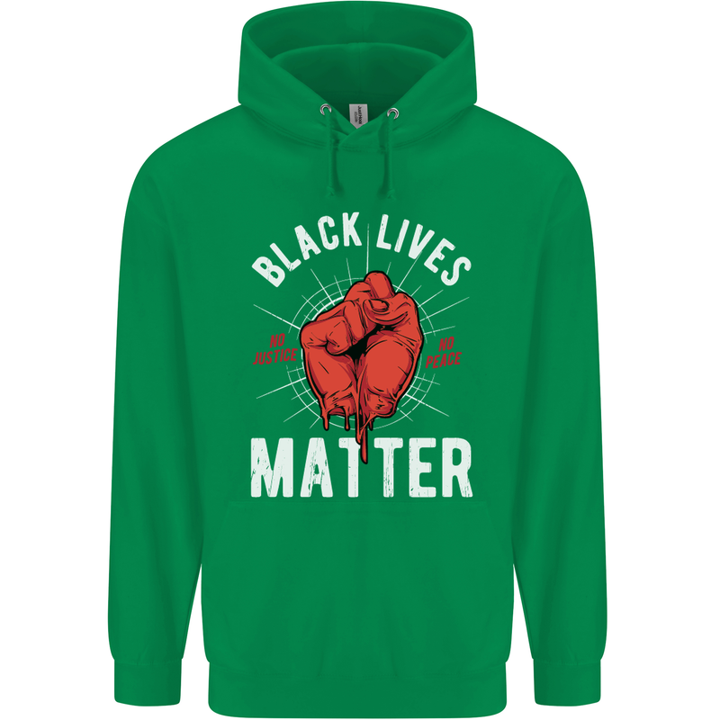 Black Lives Matter Mens 80% Cotton Hoodie Irish Green