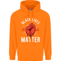 Black Lives Matter Mens 80% Cotton Hoodie Orange