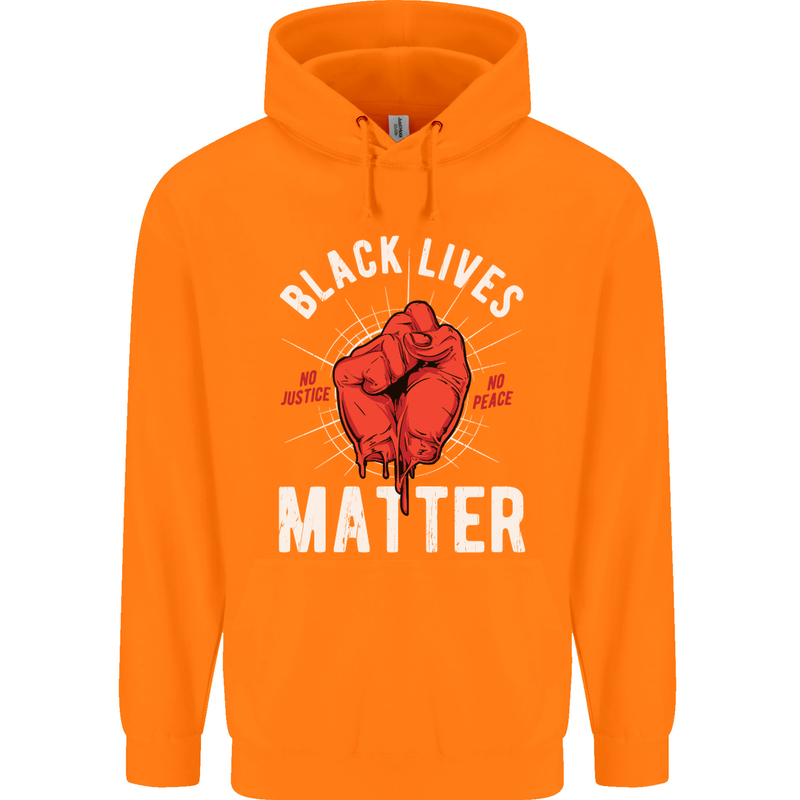 Black Lives Matter Mens 80% Cotton Hoodie Orange