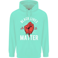 Black Lives Matter Mens 80% Cotton Hoodie Peppermint