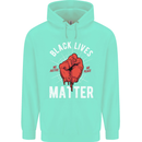 Black Lives Matter Mens 80% Cotton Hoodie Peppermint