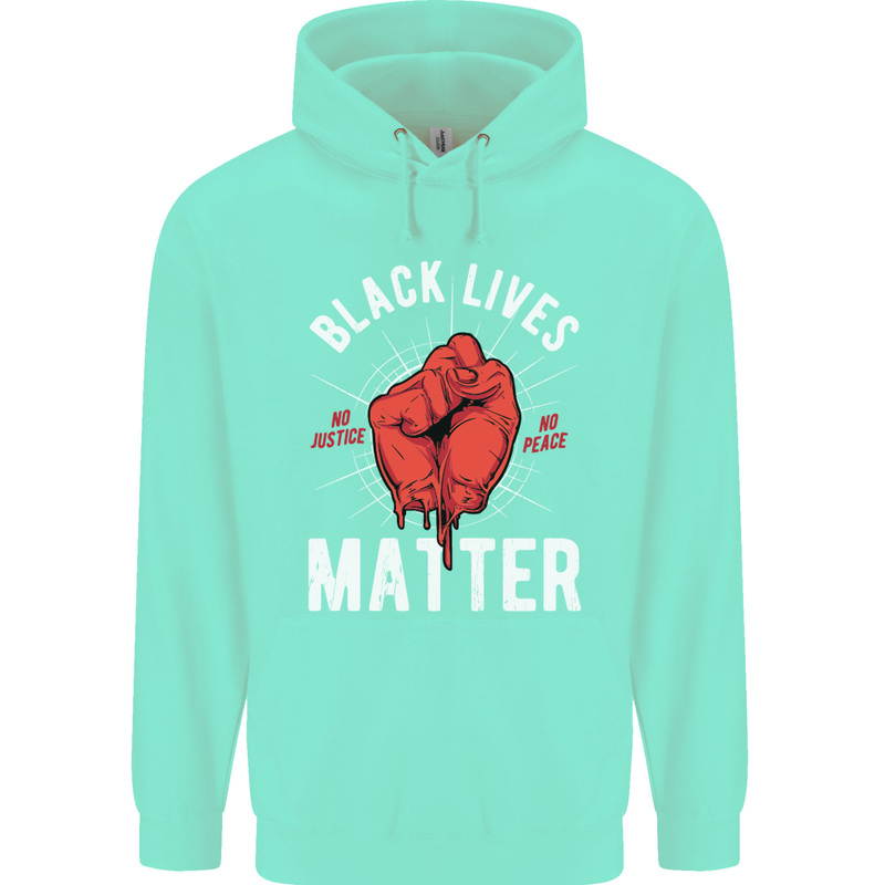 Black Lives Matter Mens 80% Cotton Hoodie Peppermint