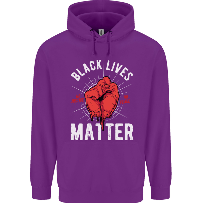 Black Lives Matter Mens 80% Cotton Hoodie Purple