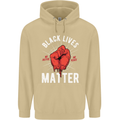 Black Lives Matter Mens 80% Cotton Hoodie Sand
