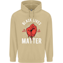 Black Lives Matter Mens 80% Cotton Hoodie Sand