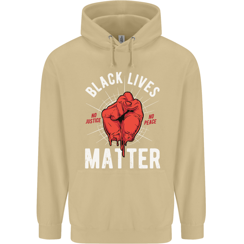Black Lives Matter Mens 80% Cotton Hoodie Sand