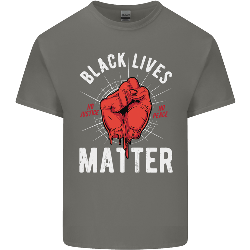 Black Lives Matter Mens Cotton T-Shirt Tee Top Charcoal
