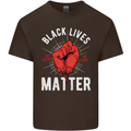 Black Lives Matter Mens Cotton T-Shirt Tee Top Dark Chocolate